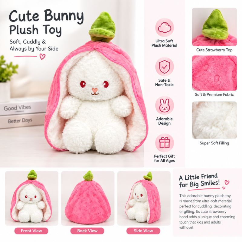 Cute white plush bunny toy i