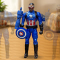 A Captain America action figure 