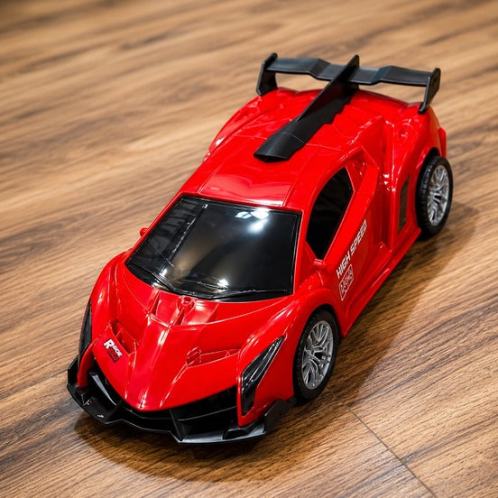 A red remote control toy sports car 