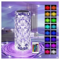 Crystal Diamond LED Table Lamp with Remote Control – 16 Colors USB Rechargeable Touch Night Light