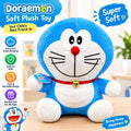 A blue and white Doraemon plush toy 